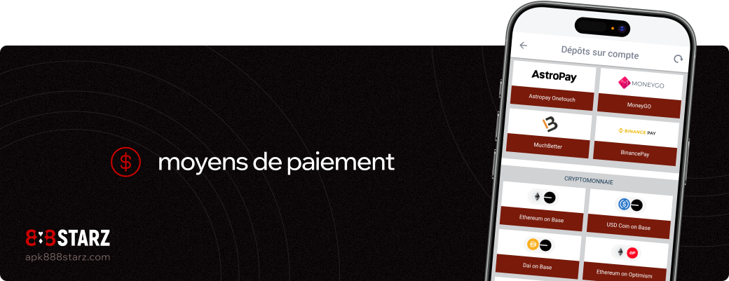Moyens de paiement 888starz Apk Afrique
